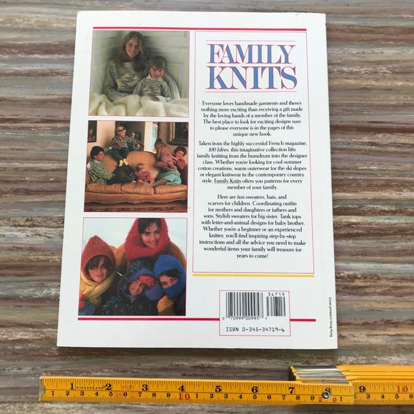 Family Knits Pattern Book for Matching Sweaters Hats Scarves Pullovers 1988 - Picture 9 of 9